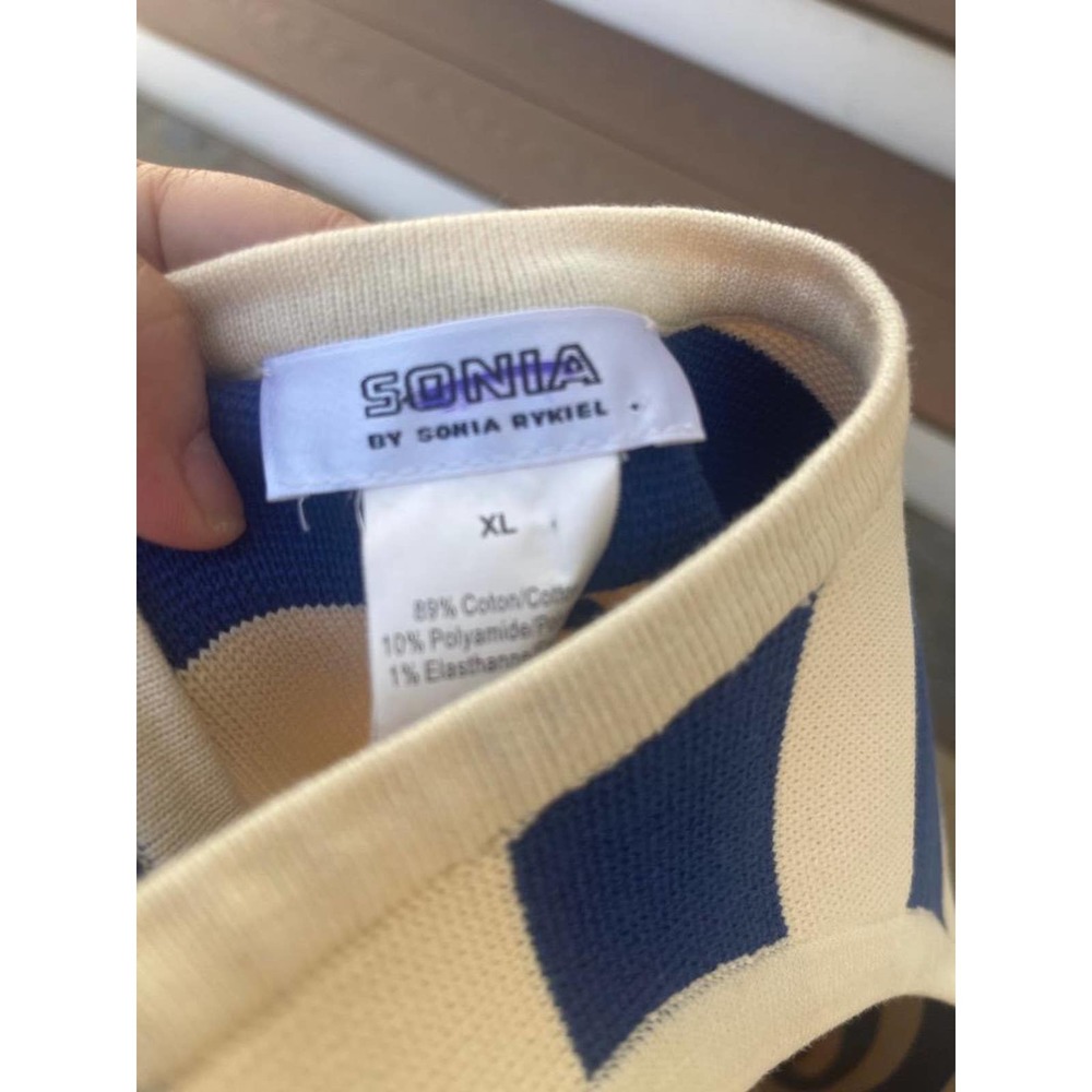 SONIA RYKIEL STRIPE BLUE WHITE SWEATER VEST DRESS SIZE XL (DR900 - Picture 5 of 5